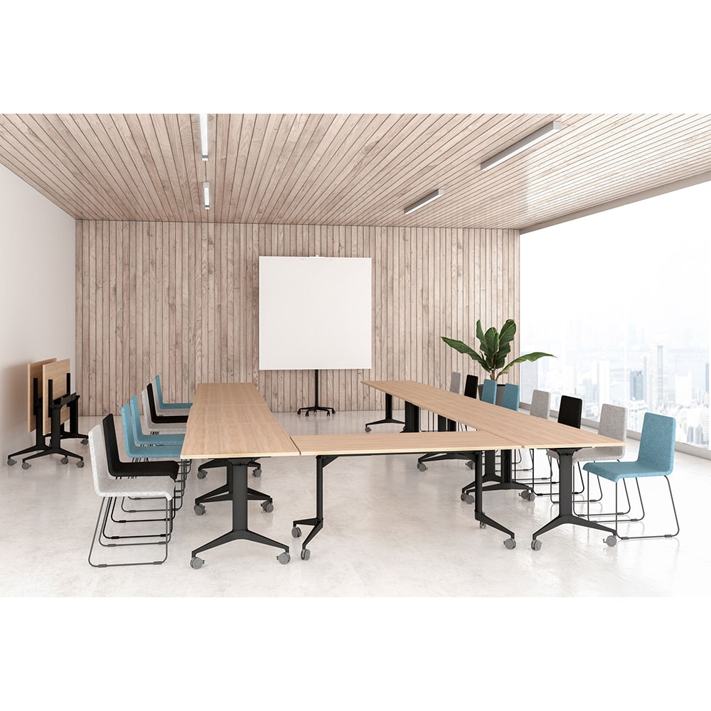 Мобилна сгъваема маса RFG Flip бял-черен